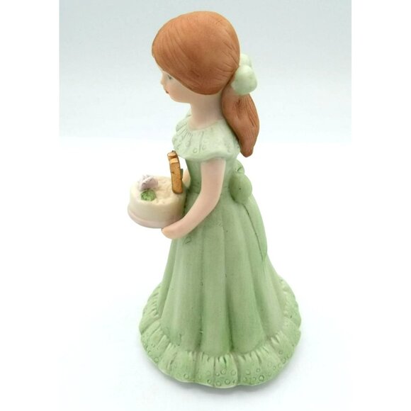 Enesco Growing Up Girls Figure Age 11 Blonde Girl in Green Dress Vintage 5.25 In - Picture 8 of 14